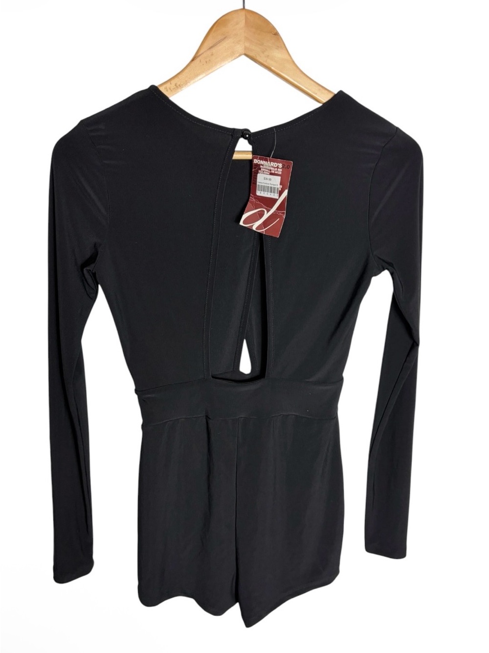 Y2K black long sleeve cutout shorts romper size S